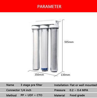 Poderoso sistema de filtro de água de 3 etapas para toda a casa com caixa de filtro de carbono ativado