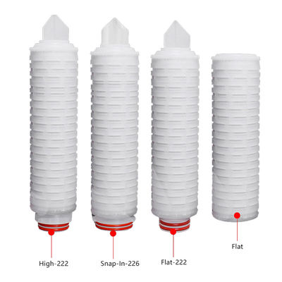 Cartucho de filtro de água de membrana plissada de PTFE de 10 polegadas e 0,1 microns para tratamento biológico