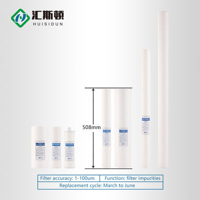 Ionizador branco para uso doméstico 1 Micron 5 Micron 20 Inch Melt Blown PP Sediment Filter Element