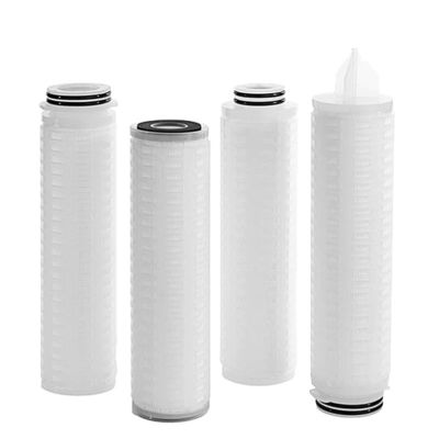 Cartucho de filtro plissado de 10 polegadas 0,22 Micron para sistema de filtro de água industrial de alto fluxo