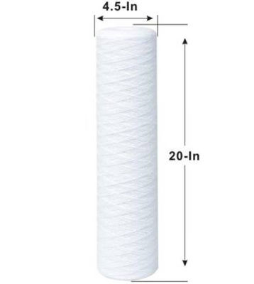 Cartucho de filtro de ferida espiral de polipropileno de fibra de polipropileno de 20 polegadas para inspecção de saída por vídeo
