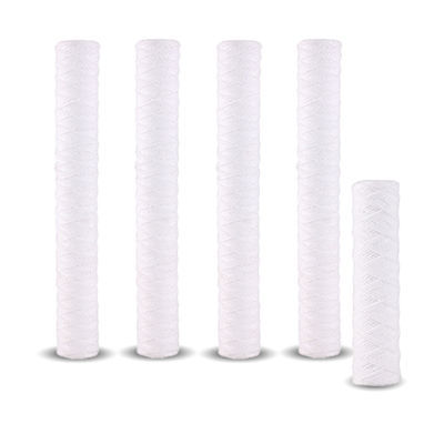 Elementos de filtro de fio de polipropileno de 20 polegadas com esqueleto para aplicações pesadas