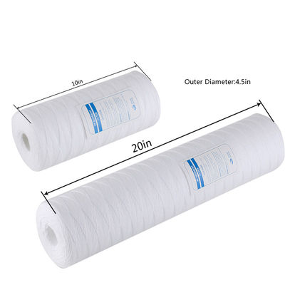 Filtro de sedimentos de feridas de fibras de membrana de polipropileno de 10 microns para filtro de líquido de água