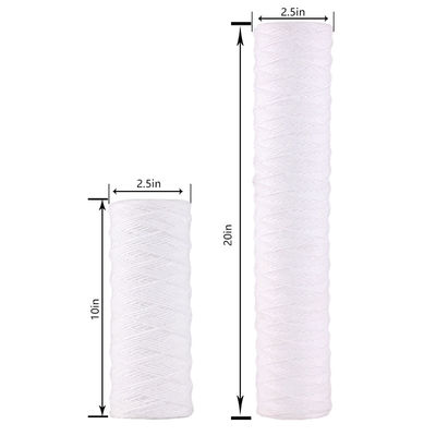 10 20 30 40 polegadas 1 5 10 20 50 100 Micron String Wound PP Yarn Filter Cartucho Para Pré-Tratamento RO