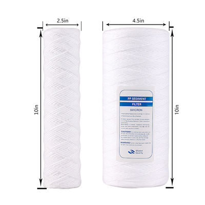 10 20 30 40 polegadas 1 5 10 20 50 100 Micron String Wound PP Yarn Filter Cartucho Para Pré-Tratamento RO