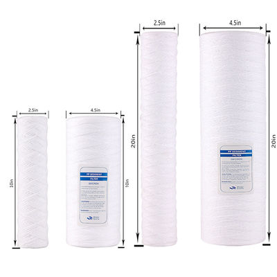 10-100 polegadas 1-100 Microns Casa inteira cordão ferida sedimento de substituição cartucho Filtro para água de poço