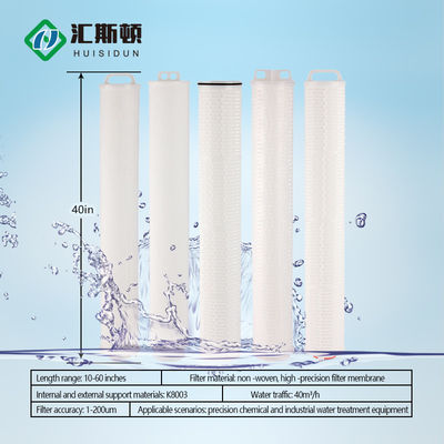 Elementos de filtro plissados de polipropileno de alto fluxo para sistemas industriais de filtragem de água