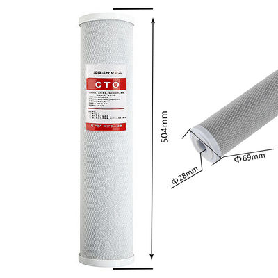 0.8KG 20 polegadas de coco Filtro de barra de carbono ativado para toda a casa água potável pré-filtração