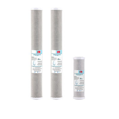 Filtros de água de bloco de carbono ativado de 10 polegadas e 20 polegadas