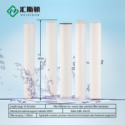 Filtração de água com cartucho de filtro de tratamento de água de alto fluxo microporous dobrado