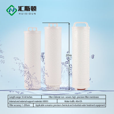Elemento de filtro plissado de 40 polegadas PP de alto fluxo para banho de pressão de 1-100um