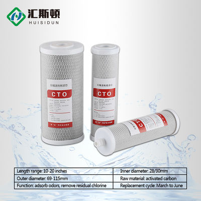 Filtro Cto Natural de Concha de Coco L 10*4,5 para Purificação de Água Sem Poluição