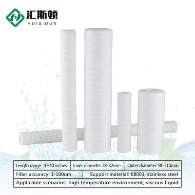 0.8 kg de cartucho de filtro de feridas de cordas de PP para tratamento industrial eficaz de águas