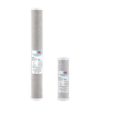 Cartucho de filtro de água de bloco de carbono ativado de 10 polegadas e 20 polegadas para sistema de filtragem doméstico