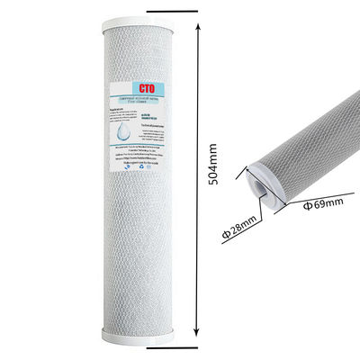 Cartucho de filtro de água de bloco de carbono ativado de 10 polegadas e 20 polegadas para sistema de filtragem doméstico